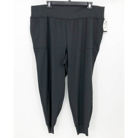 IDEOLOGY Womens Relaxed Jogger 4X Deep Black High Rise Pockets Elastic Waist NWT - Picture 4 of 12